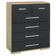 Paris 4 2 Drawer Chest, Black