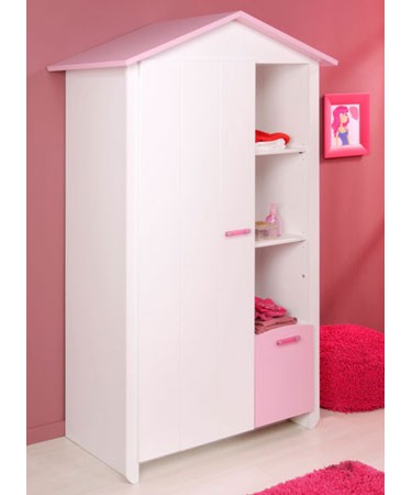 Parisot Biotiful Pink 1 Door Wardrobe