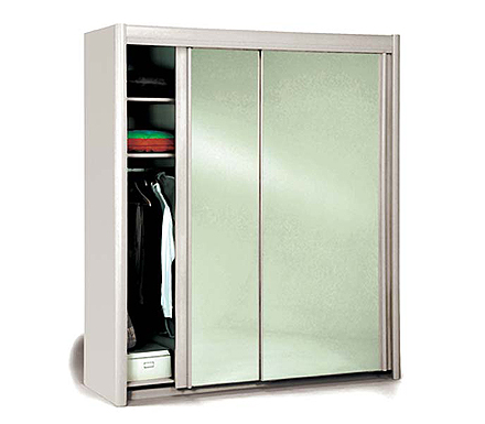 Parisot Meubles Carla Sliding Double Mirrored Wardrobe in White