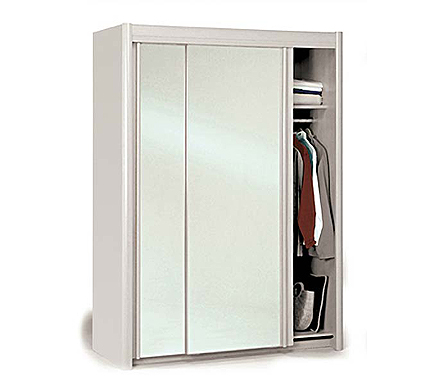 Parisot Meubles Carla Sliding Mirrored Wardrobe in White -