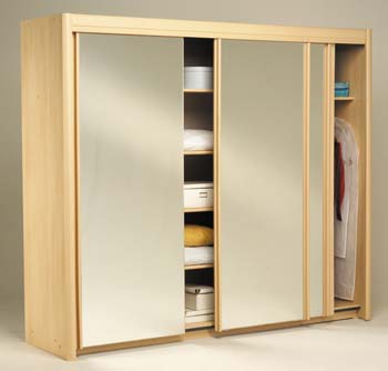 Parisot Meubles Carlene Sliding Triple Mirrored Wardrobe in