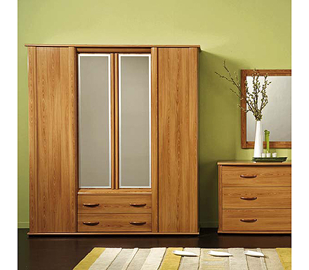 Cherie 4 Door Mirrored Wardrobe