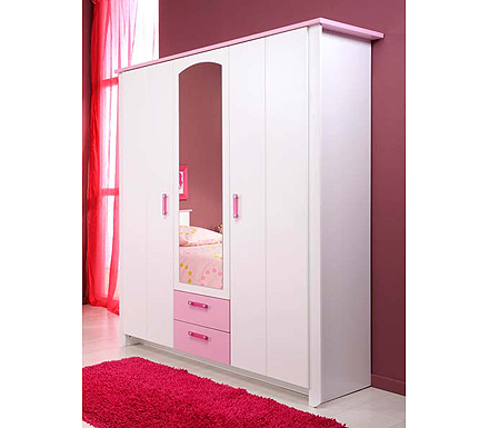 Clearance - Tia Kids 3 Door Mirrored Wardrobe