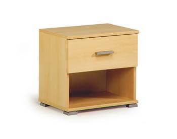 Inigo Bedside Cabinet in Light Beech - WHILE