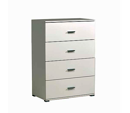 Parisot Meubles Inigo High 4 Drawer Chest in White