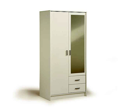 Parisot Meubles Inigo Mirrored Double Wardrobe in White