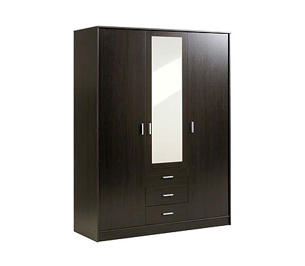 Parisot Meubles Inigo Mirrored Triple Wardrobe in Wenge