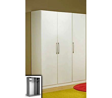 Jay 3 Door Wardrobe in White