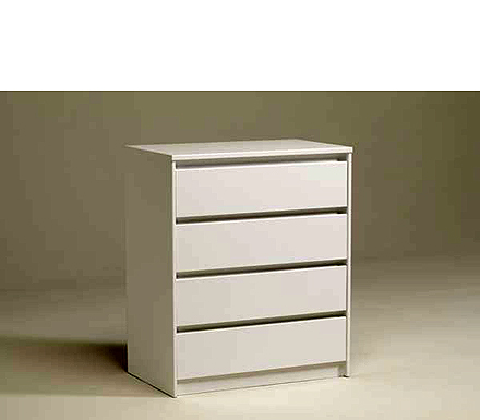 Parisot Meubles Lishman 4 Drawer Chest in White