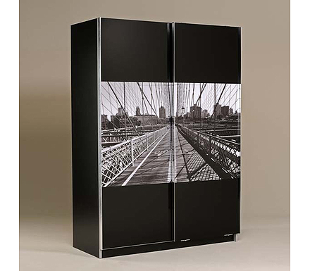 Manhattan Sliding 2 Door Wardrobe in Black