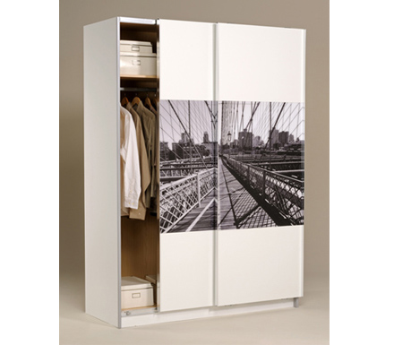 Parisot Meubles Manhattan Sliding 2 Door Wardrobe in White