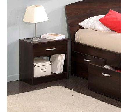 Matty Bedside Table in Dark Walnut - SPECIAL