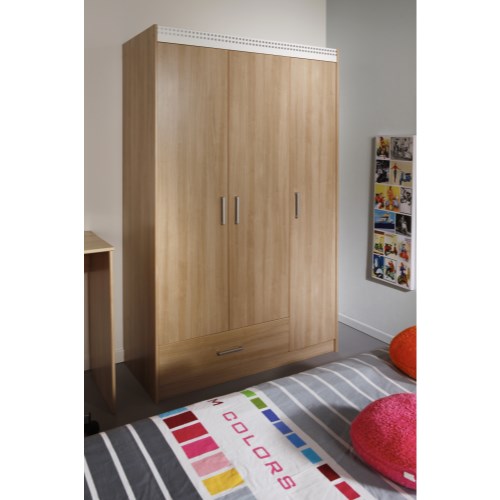 Parisot Giga 3 Door 1 Drawer Wardrobe in Bruges