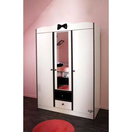 Parisot Lovely Light 3 Door 2 Drawer Wardrobe in