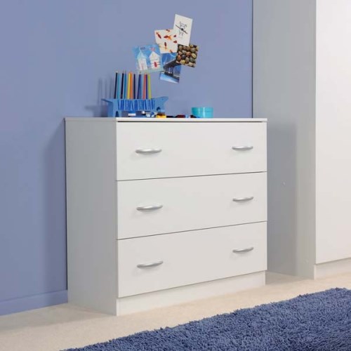 Parisot Meubles Parisot Mat 3 Drawer Chest in White