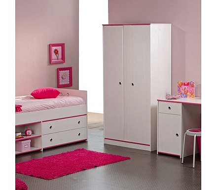 Parisot Meubles Snoopy Pink or Blue 2 Door Wardrobe