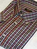 Paul & Shark Dark Navy With Red & Yellow Check Short Sleeve Shirt