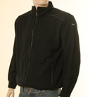 Paul & Shark Mens Black Full Zip with Dark Grey Stitching High Neck 1/4 Zip Wool Sweater