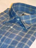 Paul & Shark Mens Paul & Shark Blue Check Short Sleeved Linen Shirt