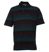 Paul and Shark Black Stripe Pique Polo Shirt