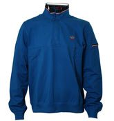 Paul and Shark Royal Blue 1/4 Zip Pique Sweatshirt