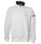 Paul and Shark White 1/4 Zip Pique Sweatshirt