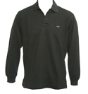 Black Long Sleeve Pique Polo Shirt