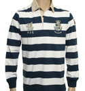 White and Navy Stripe Polo Shirt
