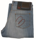 Paul Smith Red Ear Faded Blue Denim Button Fly Jeans 34 Leg