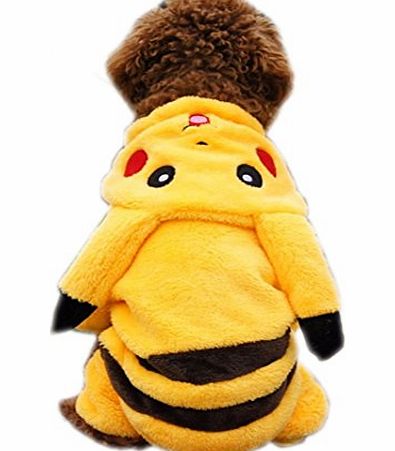 Pawz Road Cartoon Bikachu Design Pet Costume Dog Clothes Puppy Hoodie (M:Body Length 29cm,Chest 38cm)