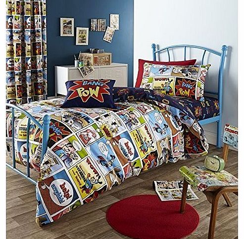 PCJ SUPPLIES SUPER DOG KIDS DOUBLE REVERSIBLE COTTON BLEND DUVET COVER SET #PIRTSCIMOC *TUR*