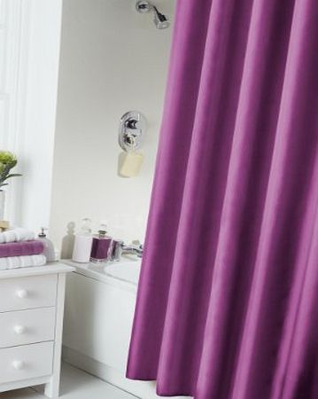 PCJ SUPPLIES VIBRANT BERRY PURPLE SHOWER CURTAIN 180CM X 180CM INCLUDES RINGS