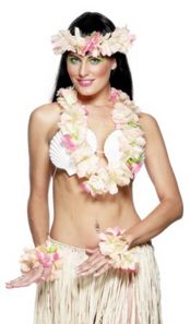 PEACH LEIS SET