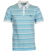 Alaskan Blue and White Stripe Polo Shirt