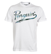 White T-Shirt with Tartan Logo