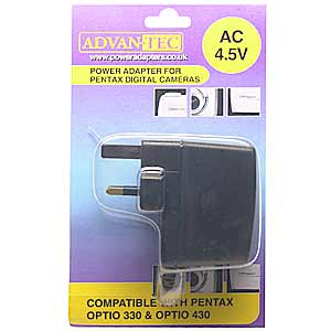 PENTAX Optio 330/430 A/C Mains Adapter