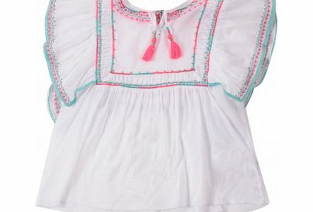 Pepe Jeans Carla embroidered blouse White `12 years,14