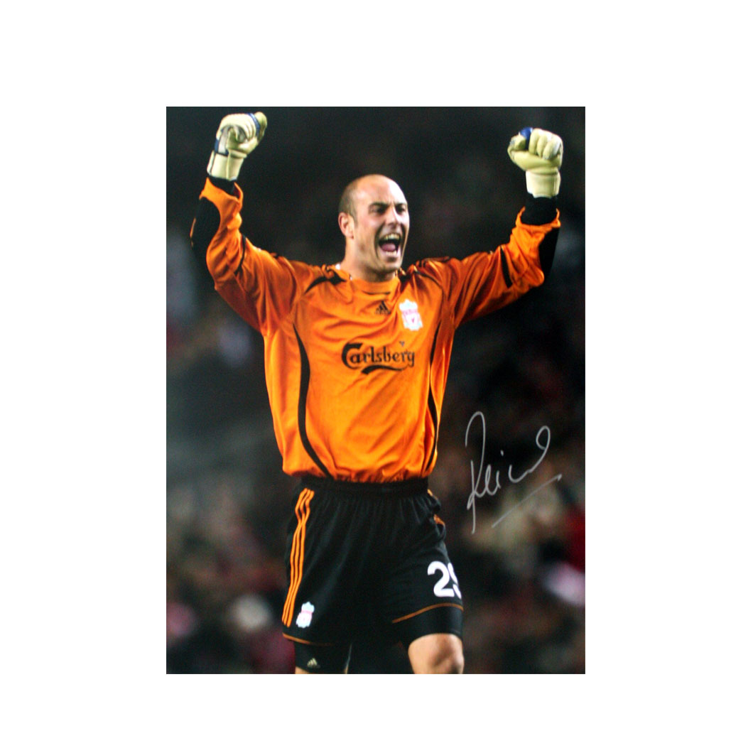 Pepe Reina Signed Photo - Celebrating For Liverpool