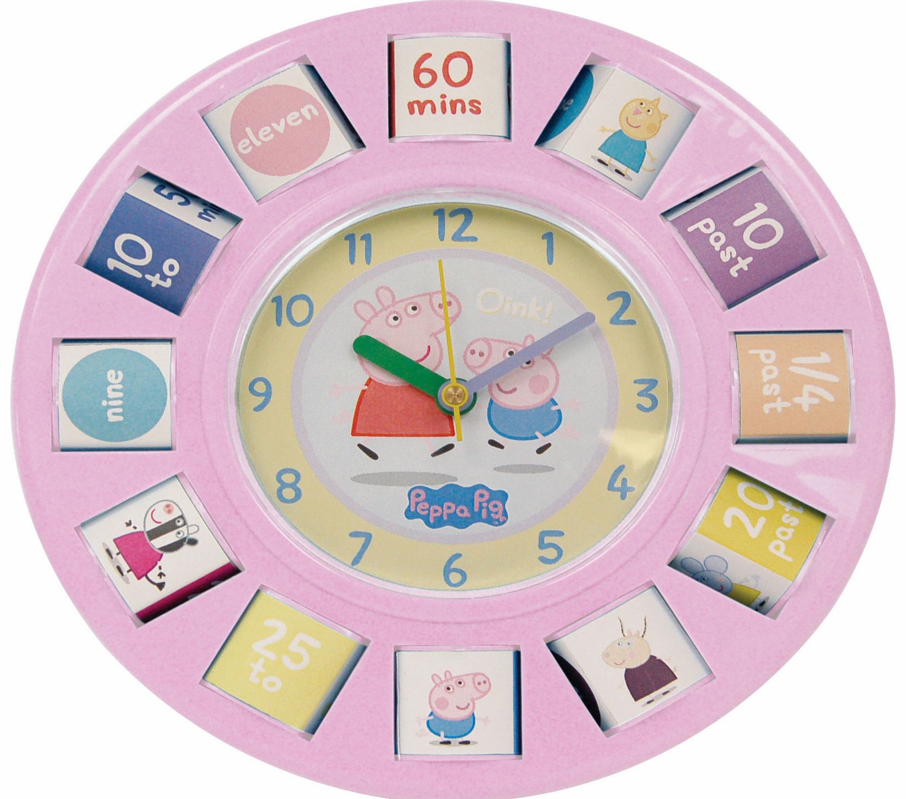 Peppa Pig Rotating Blocks Bedside/Wall Clock