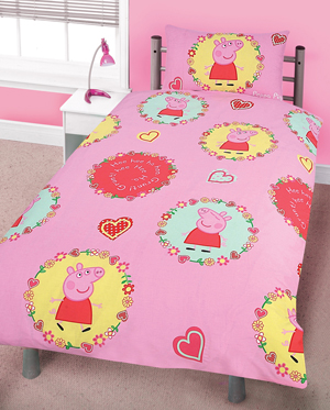 Peppa Pig Spiral Rotary Single Duvet Cover Set