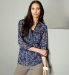 3/4 Sleeve Leaf Print Blouse