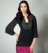 Mandarin Collar Pleat Detail Blouse with