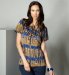 Per Una Short Sleeve Sunset Stripe Blouse
