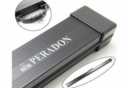 Peradon BLACK ALUMINIUM 3/4 Jointed 3pc Snooker Cue Case With Locks - 127cm