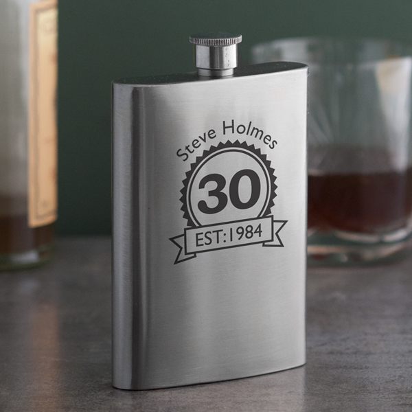 Personalised 30th Birthday Hip Flask