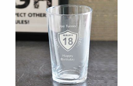 Personalised Age Crest Pint Glass