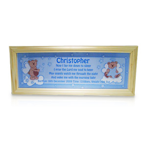 Blue Teddy Bear Prayer Print