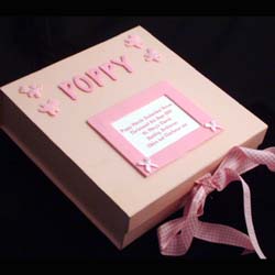 personalised Christening Memory Box Pink