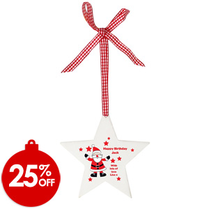 Christmas Santa Star Shaped Wooden