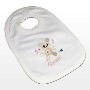 Cotton Zoo Girls Tweed the Bear Bib